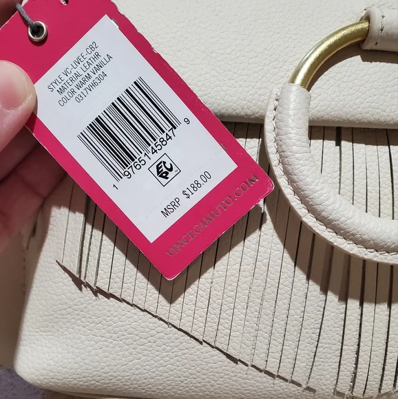 Vince Camuto Womens Livee Pebbled Leather Crossbody Handbag - Picture 9 of 9